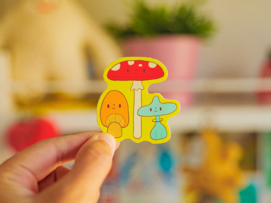 Mushroom Trio Sticker