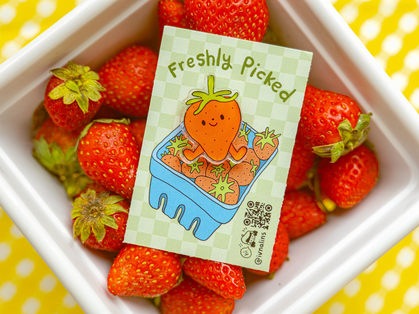 "Strawberry" Acrylic Pin