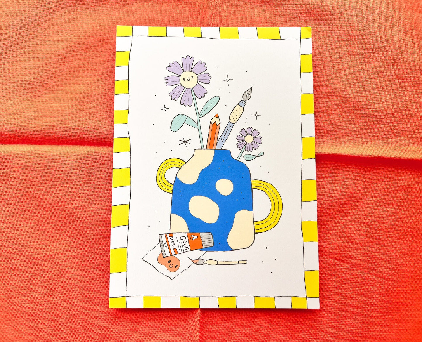 Art Supplies Vase Postcard