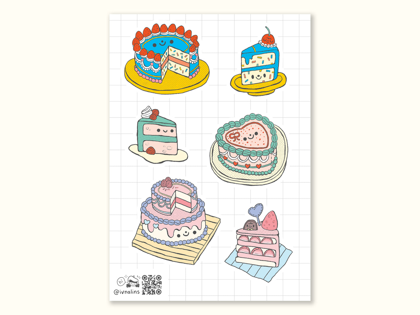 "Bakery Cakes" Sticker Sheet