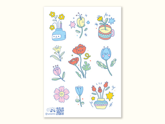 "Colors & Flowers" Sticker Sheet