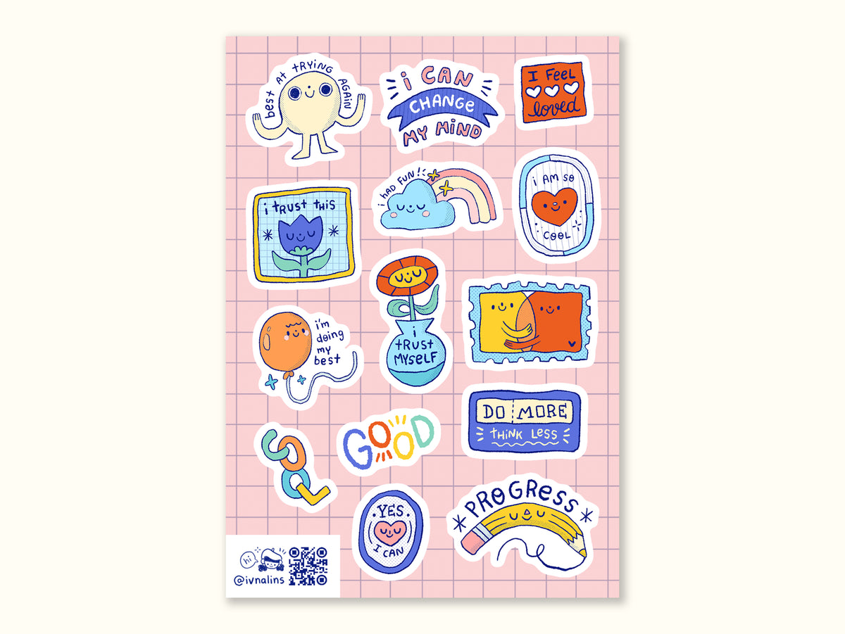 Mental Health Self Care Sticker Sheet Mindfulness Routine Healing ...