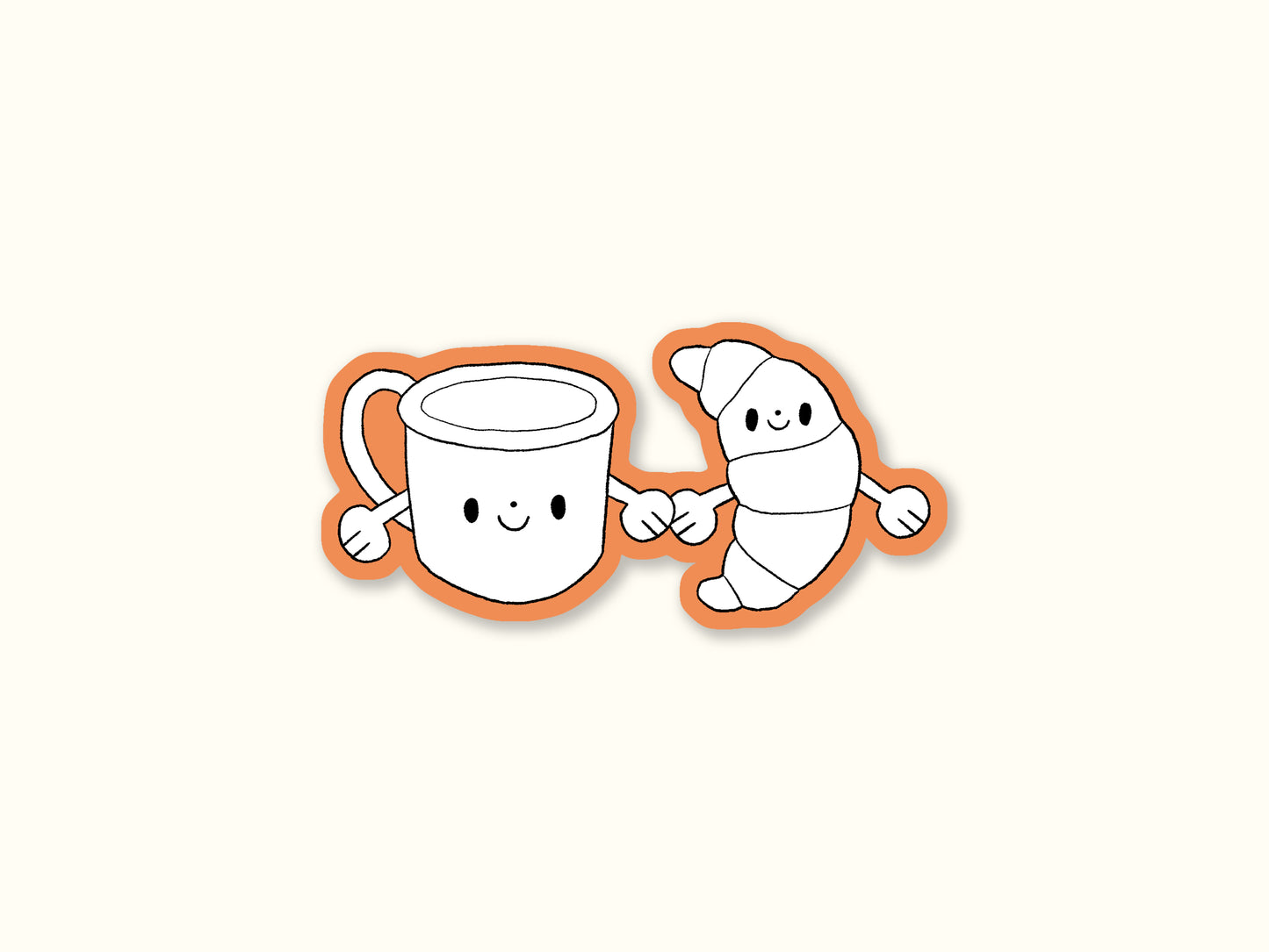 "Croissant and Coffee" Sticker