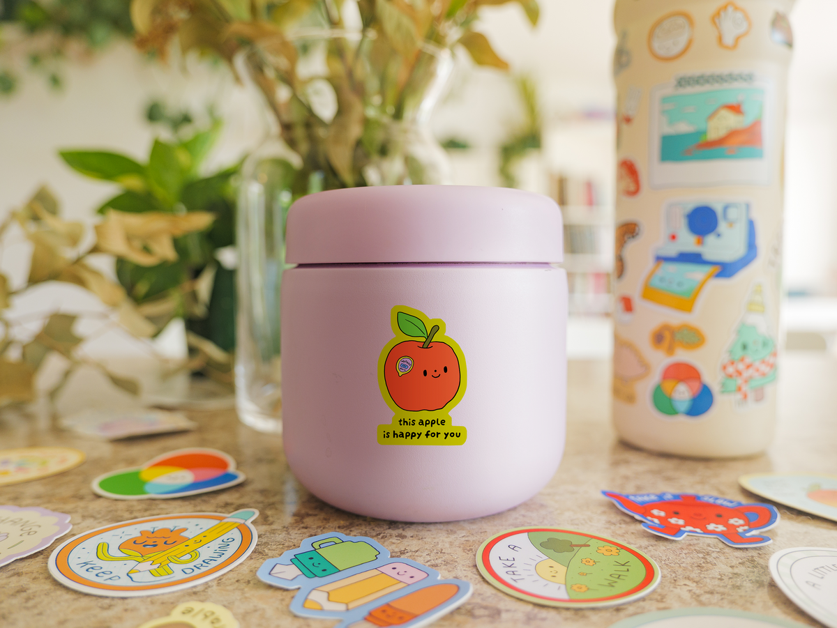 "This Apple Is Happy For You" Sticker
