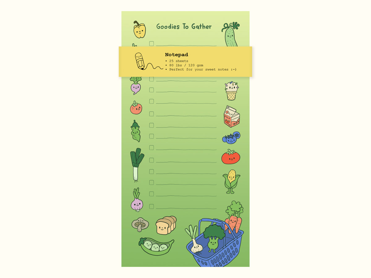 "Goodies To Gather" Notepad