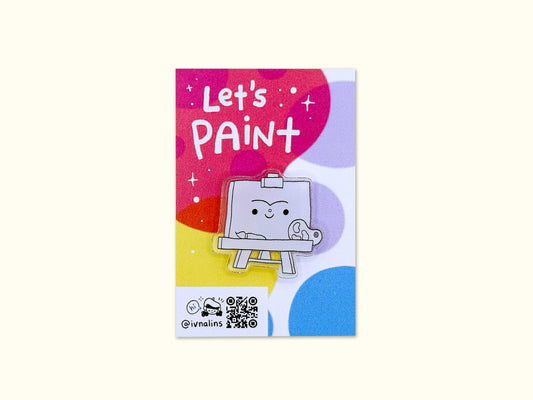 "Let's Paint" Acrylic Pin