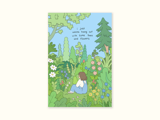 "Trees & Flowers" Postcard