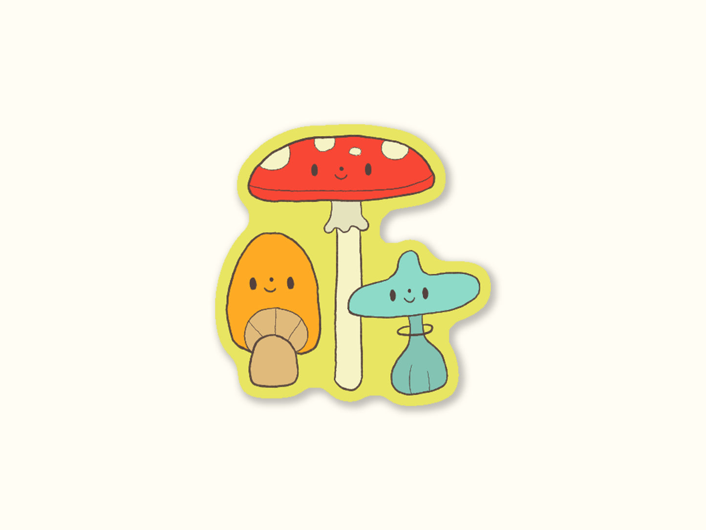 "Mushroom Trio" Sticker