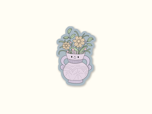 "Vintage Flower Vase" Sticker
